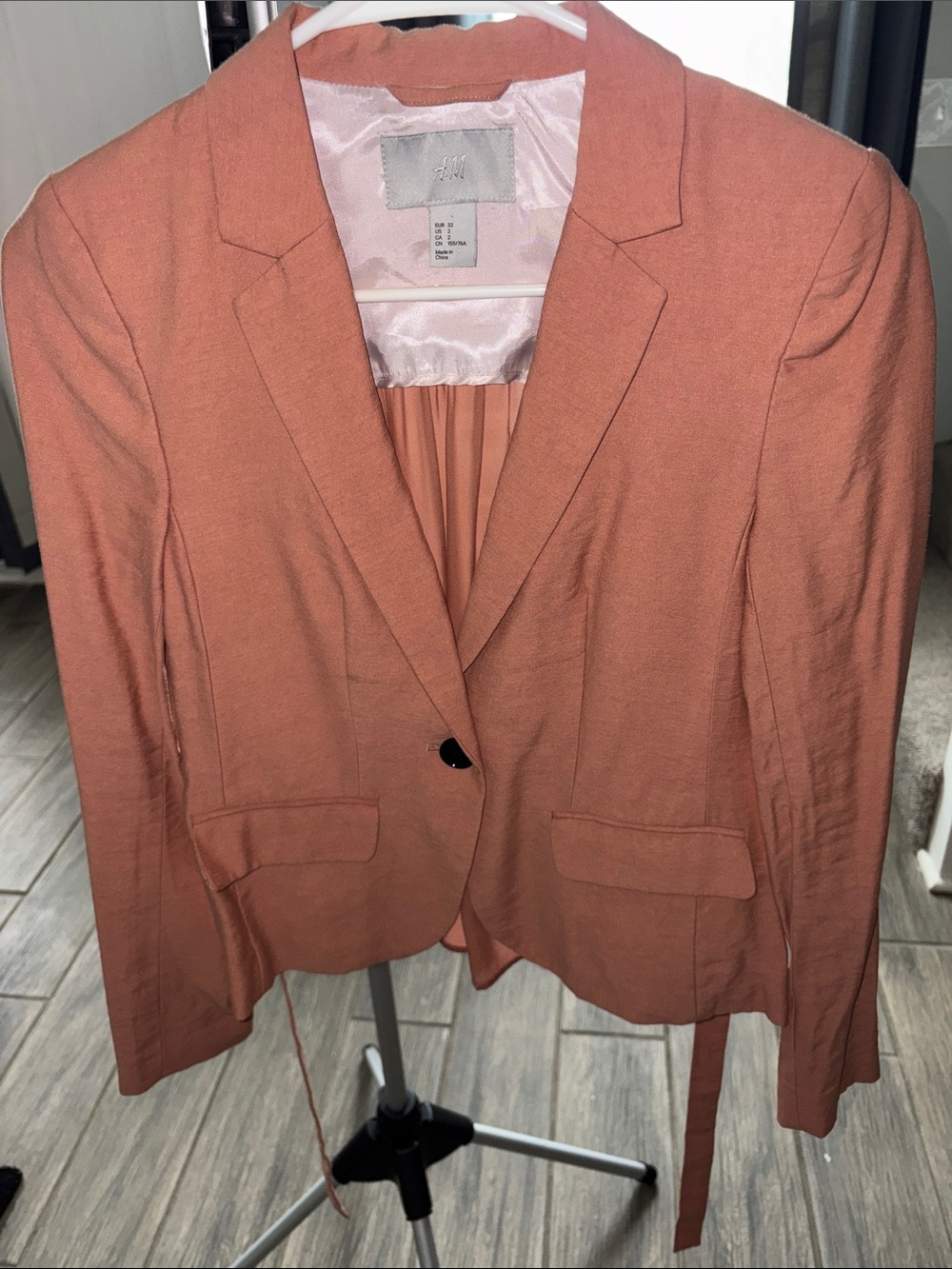 H&M Women's Rust Coral Blazer - Single-Button Tailored Jacket